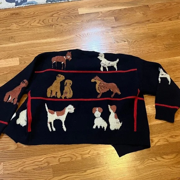 Anthropologie x Maeve Dogs Tie-Front Cardigan Sweater One Size NWOT